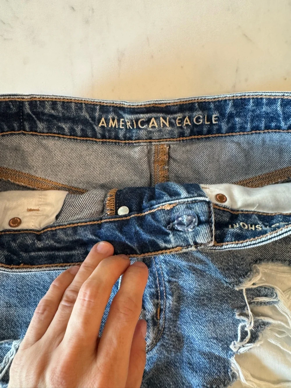 American Eagle Outfitters Distressed highest rise baggy shorts